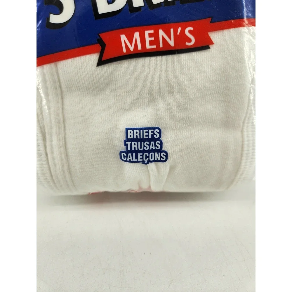 New Vtg 2006 Fruit of the Loom Briefs Large White 5-Pack‎ Cotton Full Cut 38-40